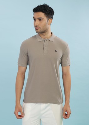 Force NXT Solid Men Polo Neck Grey T-Shirt