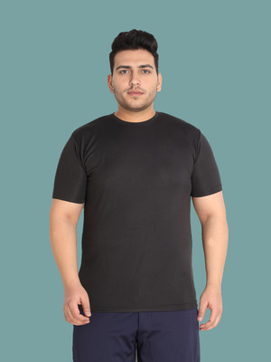 Sztori Solid Men Round Neck Black T-Shirt