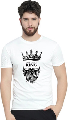 AFCollection Printed, Typography Men Round Neck White T-Shirt