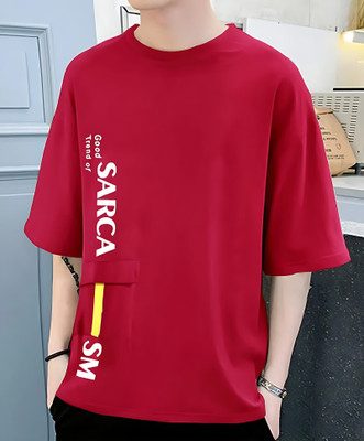 FASHIUM Printed Men Round Neck Red T-Shirt