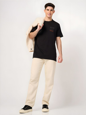 Moda Rapido Solid Men Round Neck Black T-Shirt