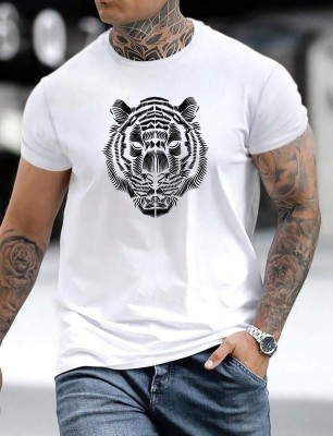 Magneto Printed Men Round Neck White T-Shirt