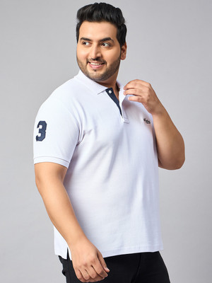 Austivo Solid Men Polo Neck White T-Shirt