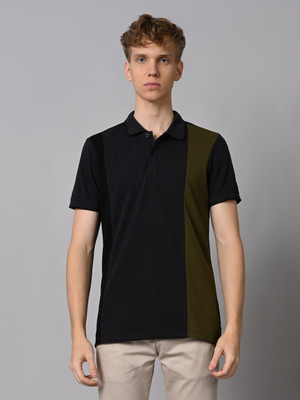 KILLER Colorblock Men Polo Neck Black, Green T-Shirt