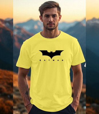 @WEAR Superhero Men Round Neck Yellow T-Shirt