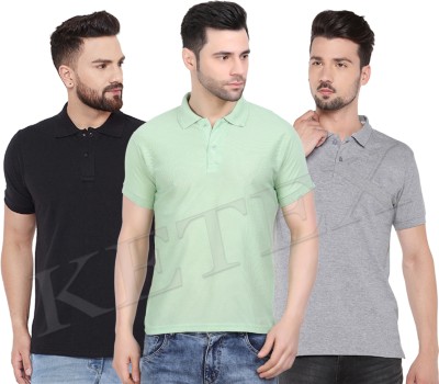 FUNKY GUYS Solid Men Polo Neck Multicolor T-Shirt