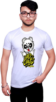 NITYANAND CREATIONS Printed, Typography Men Round Neck White T-Shirt