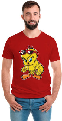 SmarTee Street Printed Men Round Neck Red T-Shirt