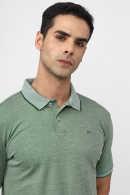 PETER ENGLAND Self Design Men Polo Neck Green T-Shirt