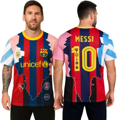 rjm Printed Men Polo Neck Multicolor T-Shirt