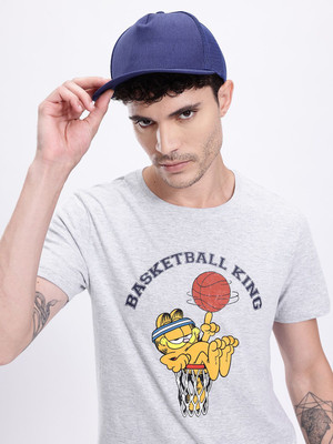 Kook N Keech Printed Men Round Neck Grey T-Shirt