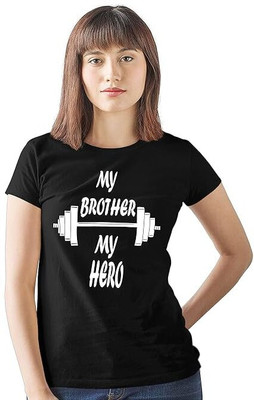 PD CLORI Printed Women Round Neck Black T-Shirt