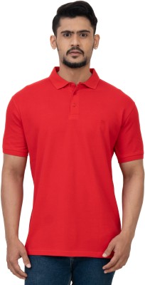 Cotstyle Solid Men Polo Neck Red T-Shirt