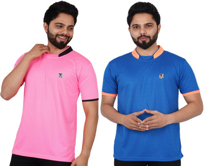 La Milano Solid Men Round Neck Blue T-Shirt