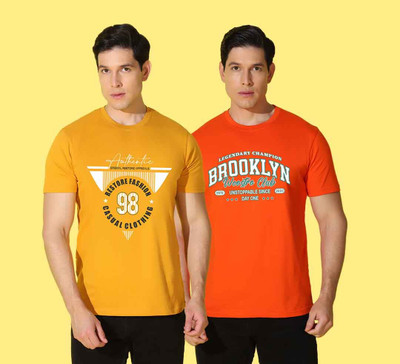 WOOSTRO Graphic Print, Typography Men Round Neck Multicolor T-Shirt