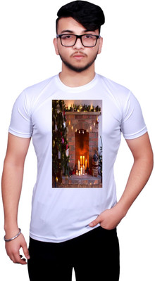 NITYANAND CREATIONS Printed Men Round Neck White T-Shirt