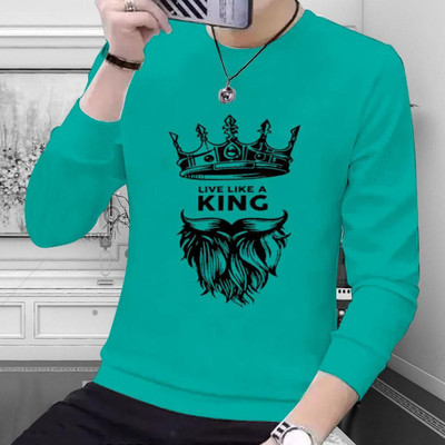 Doomee Printed Men Round Neck Green T-Shirt