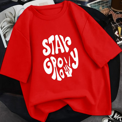 HouseOfCommon Graphic Print Women Round Neck Red T-Shirt