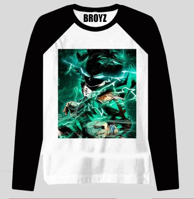 Broyz Printed Men Round Neck White, Black T-Shirt