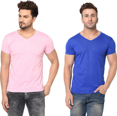 Adorbs Trend Solid Men V Neck Multicolor T-Shirt