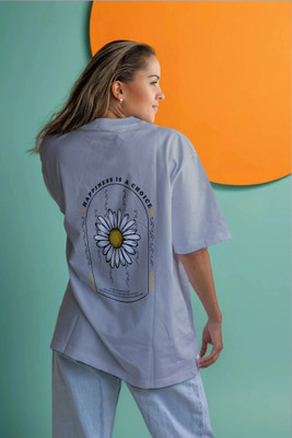 Moda Rapido Printed Women Round Neck Grey T-Shirt