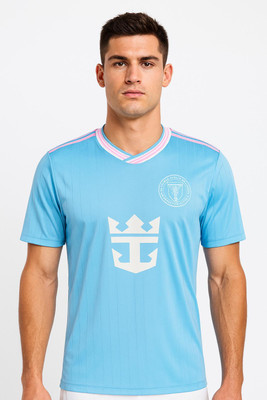 privic Printed Men Round Neck Blue T-Shirt