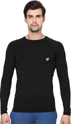 Kyk Solid Men Round Neck Black T-Shirt