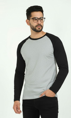 Estixx Colorblock Men Round Neck Grey, Black T-Shirt
