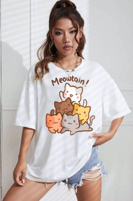 Absolute Defense Graphic Print Women Round Neck White T-Shirt