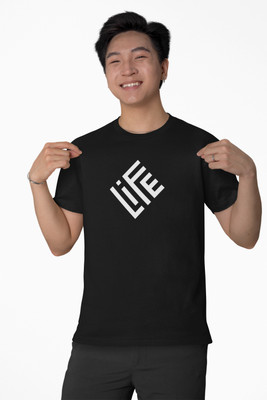 proud loser Graphic Print Men Round Neck Black, White T-Shirt