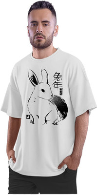 KRYONIX Printed Men Round Neck White T-Shirt