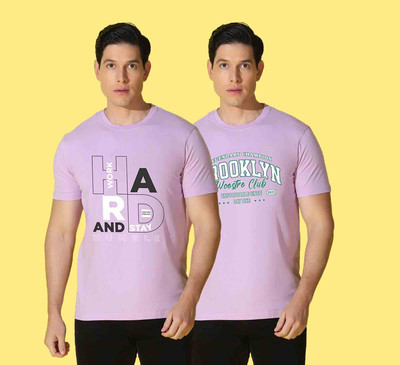 WOOSTRO Graphic Print Men Round Neck Purple T-Shirt