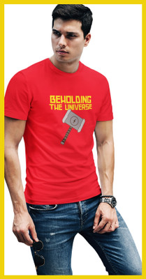 Streetfluencer Printed Men Round Neck Red T-Shirt