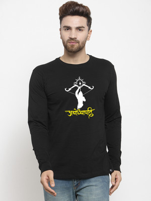 FRISKERS Printed, Typography Men Round Neck Black T-Shirt