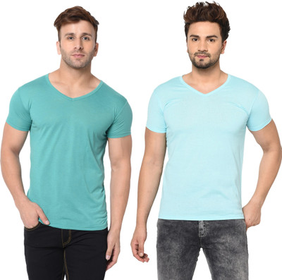 Tresna Fab Solid Men V Neck Multicolor T-Shirt