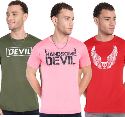 Go Devil Printed Men Round Neck Multicolor T-Shirt