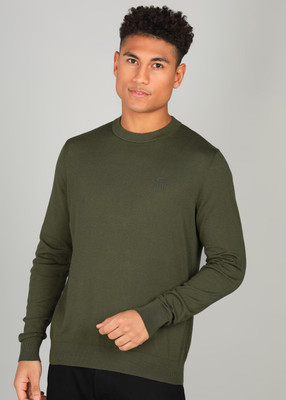 DIESEL Solid Men Round Neck Green T-Shirt