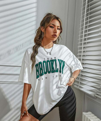 Calm Down Printed Women Round Neck White T-Shirt