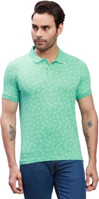 PARX Printed Men Polo Neck Green T-Shirt