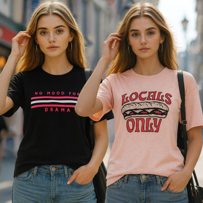 Fabflee Solid Women Round Neck Multicolor T-Shirt