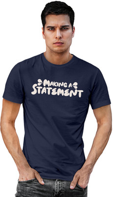 Fighterhero Printed Men Round Neck Navy Blue T-Shirt