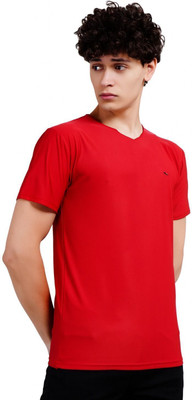 METRONAUT Solid Men Round Neck Red T-Shirt