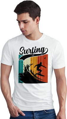 SeBLo Printed Men Round Neck White T-Shirt