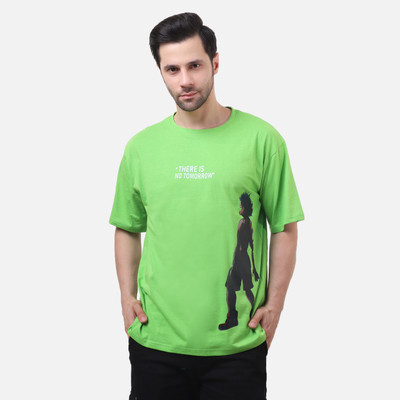DEEPMAYRA COLLECTION Printed Men Round Neck Light Green T-Shirt