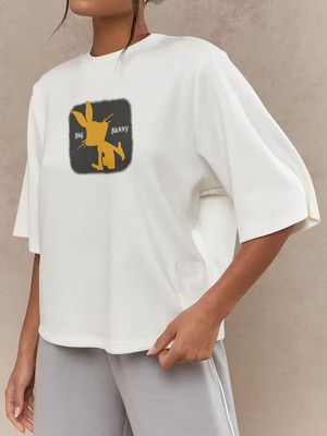 CZC Graphic Print Women Round Neck White T-Shirt
