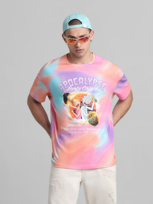 JACK & JONES Printed, Typography Men Round Neck Multicolor T-Shirt