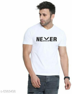 goyal saree palace Printed Men Round Neck White T-Shirt