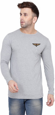 Trendfull Printed Men Round Neck Grey T-Shirt