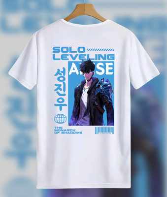 Vibrant Graphic Print Men Round Neck White T-Shirt