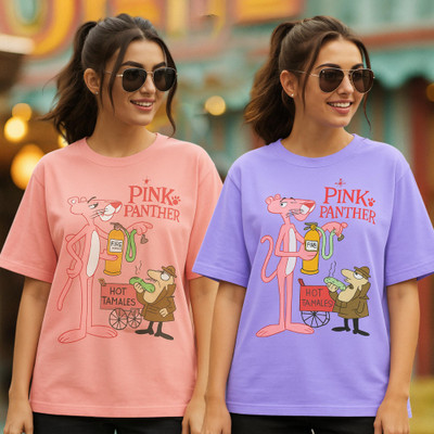 Fabflee Printed Women Round Neck Multicolor T-Shirt